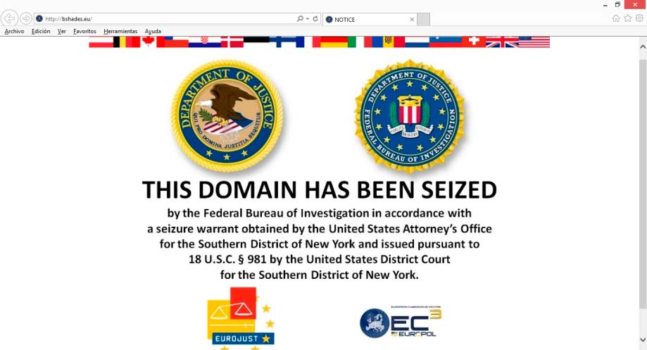 Página cerrada por el FBI