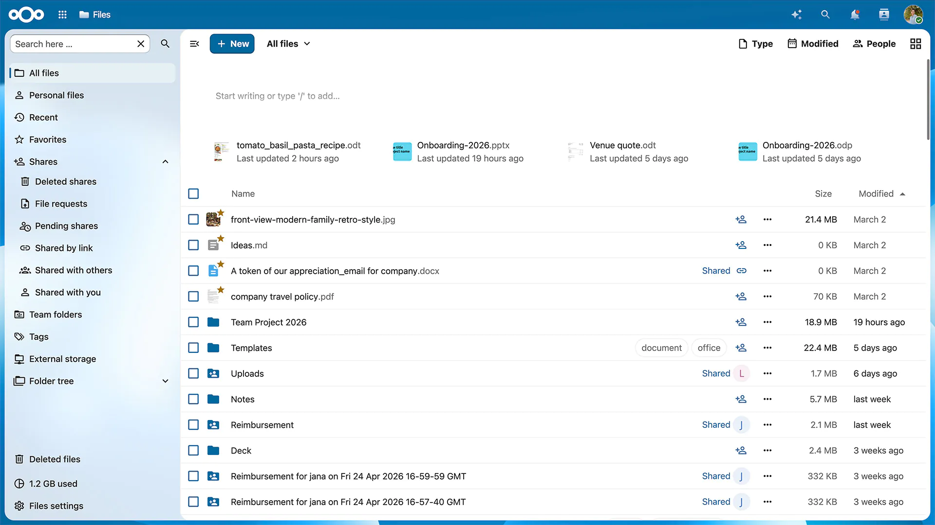 plataforma de colaboración empresarial Nextcloud Hub 26 Spring con control del dato
