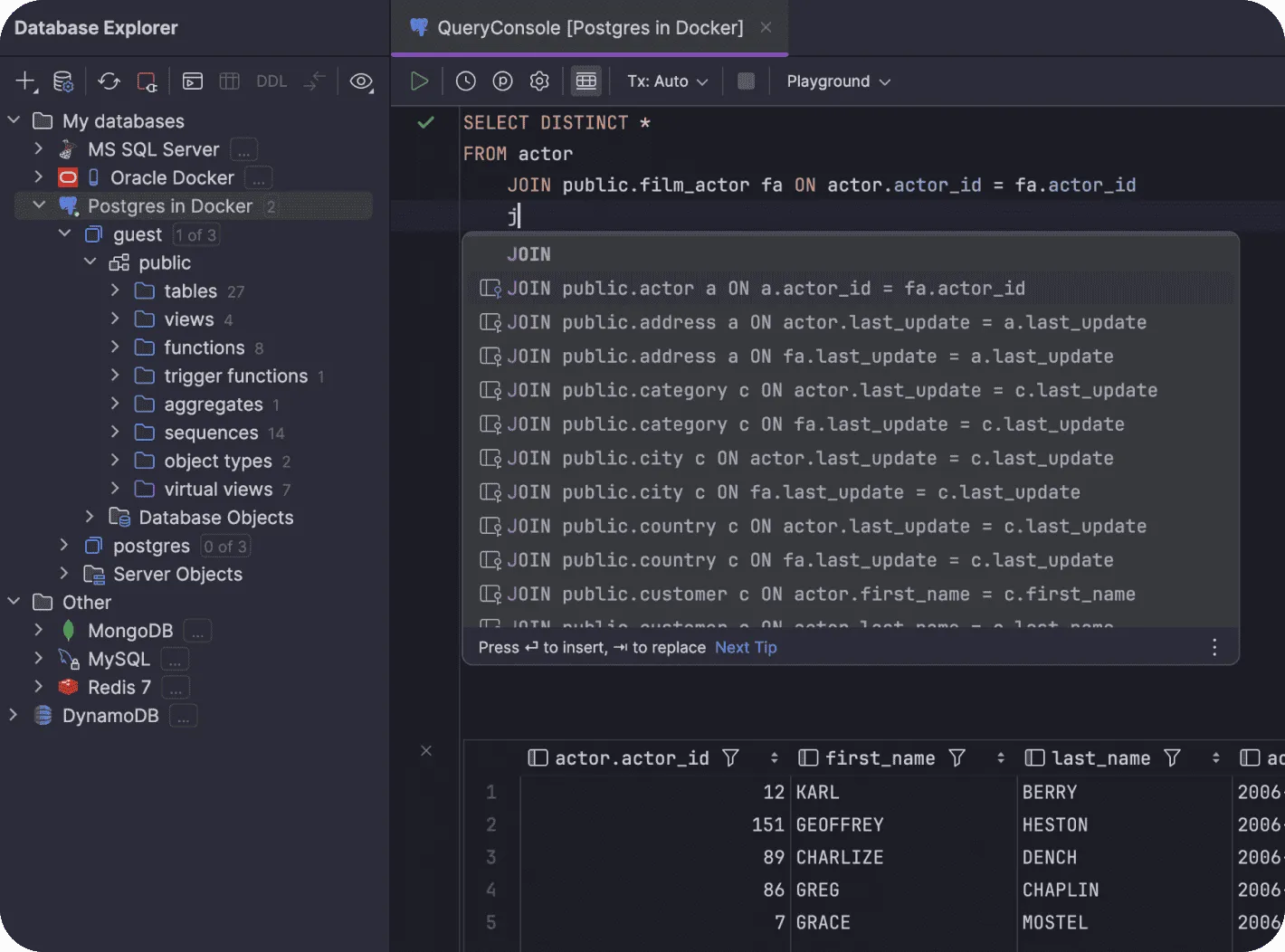 DataGrip code-of-console