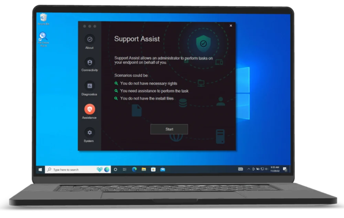 Secure Remote Access | Solución de acceso remoto seguro para equipos IT Secure Remote Access de Admin By Request para acceso remoto seguro y soporte IT